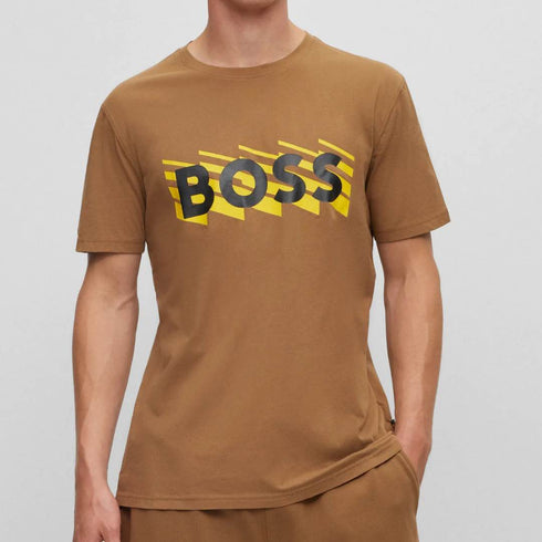 CAMISETA MARRÓN TEE RETE BOSS